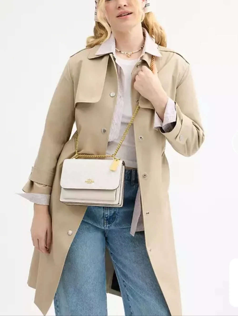 Coach Klare In Signature Canvas Leather Crossbody with Gold Chain - Picture 4 of 9